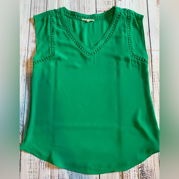 41 Hawthorn Tops - 41 Hawthorn green cap sleeve top size M